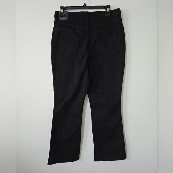 NWT J.Crew Factory High-rise black flare crop jean in all-day stretch - Picture 5 of 9